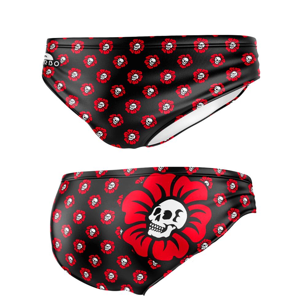 Bañador Waterpolo Flower Red Skulls
