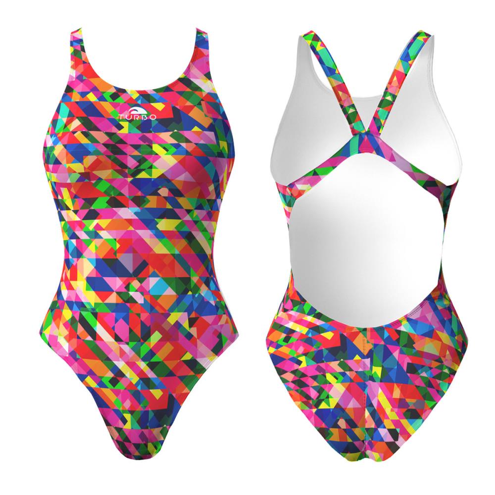 Meisjesbadpak met brede bandjes Iris Crystals