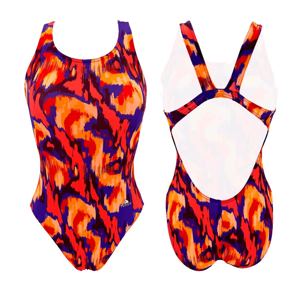 MAILLOT DE BAIN À BRETELLE LARGE RED IKAT