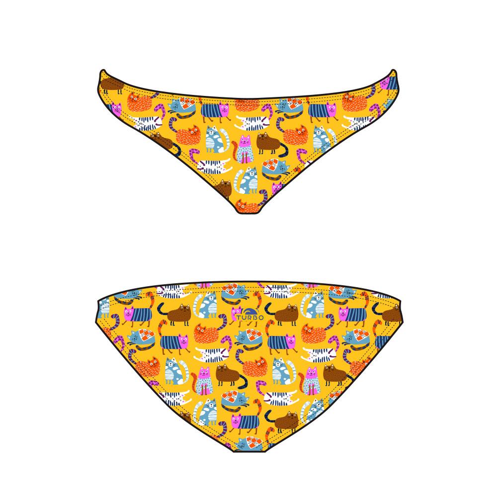 Mädchen Bikinis (Mini). Bikini-Slip Peke Collage Katze