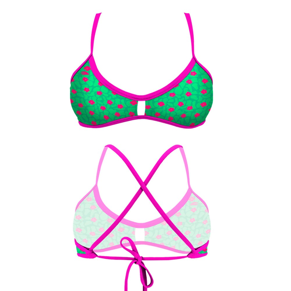 Bikinis Natación. Top Bikini Active Pinky Flower