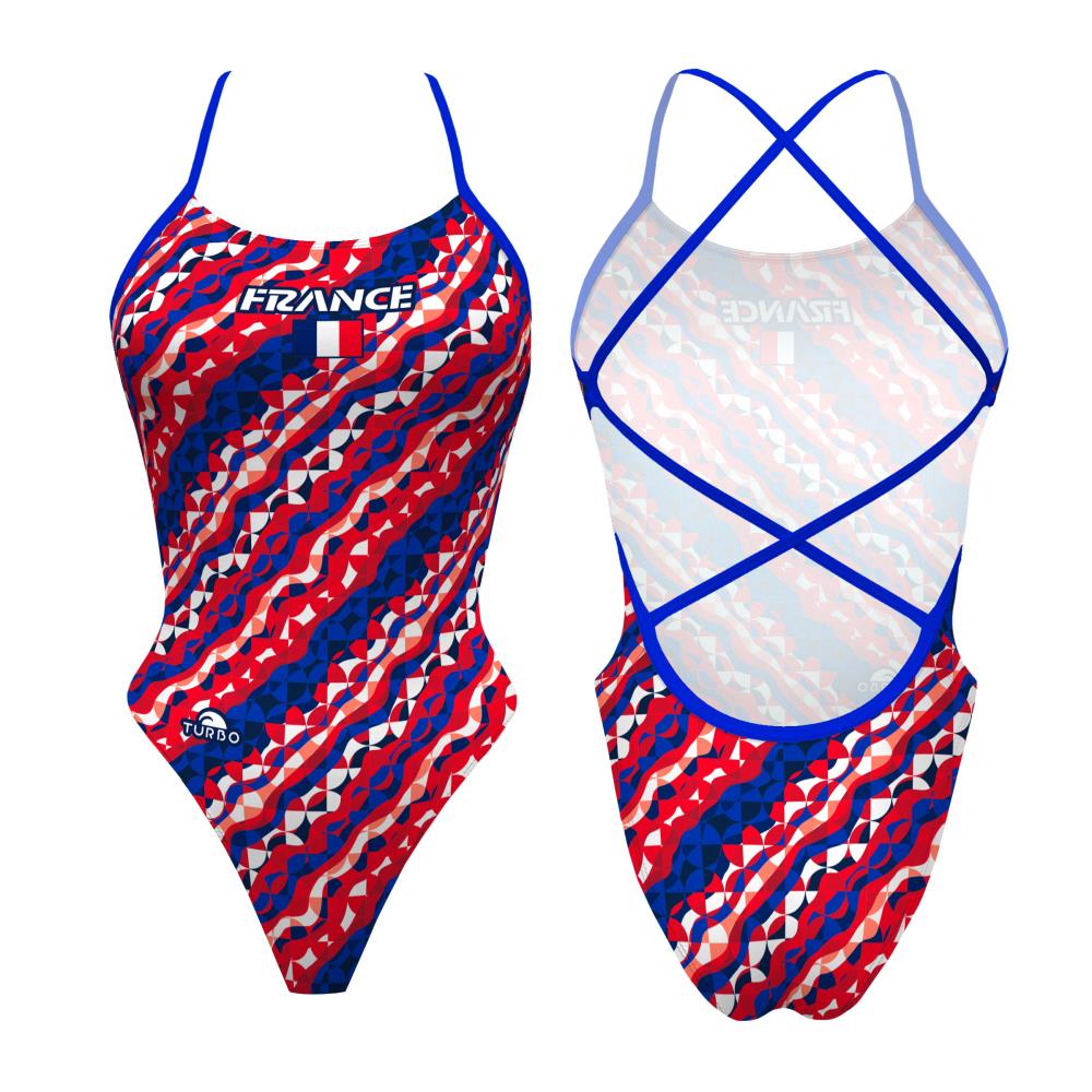 Frankrijk. Bañador Natación Sirene Ffn Artistic 2026 Geometric