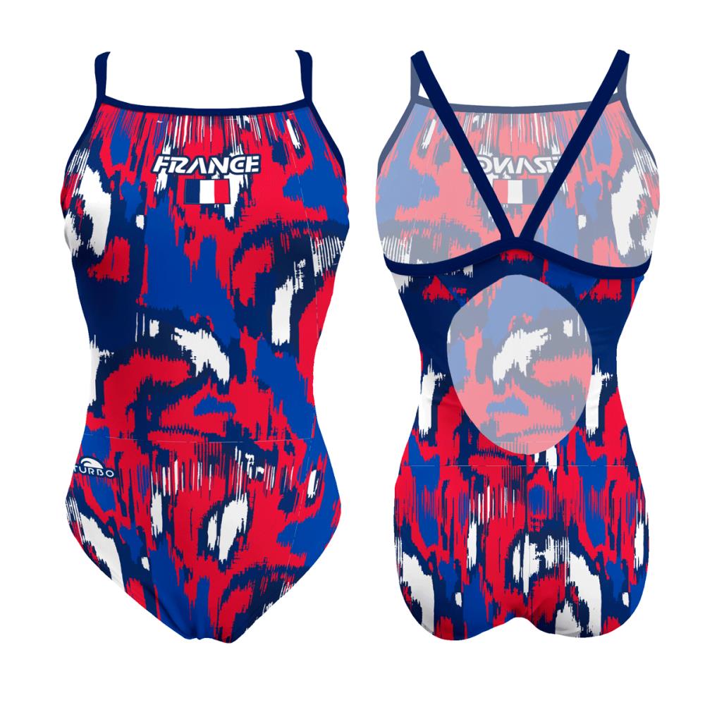 Frankrijk. Bañador Natación Relax Ffn Artistic Tie Dye 2025