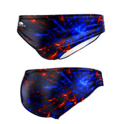 Wasserball-Badeanzug Rot Blau Feuer