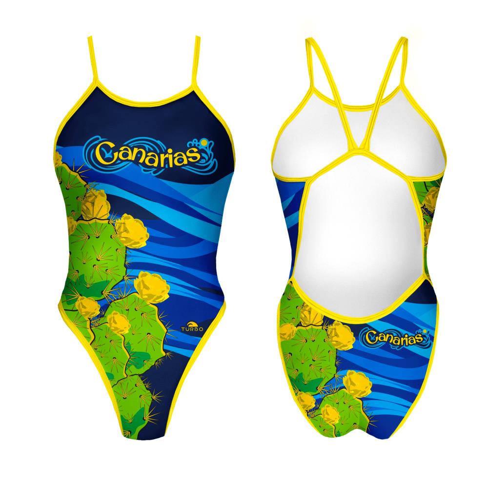 MAILLOT DE BAIN NATATION FEMME CANARIAS CACTUS (REVOLUTION)