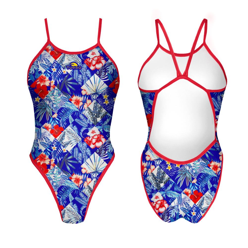 SWIMSUIT REVOLUTION BLUE HIBIS