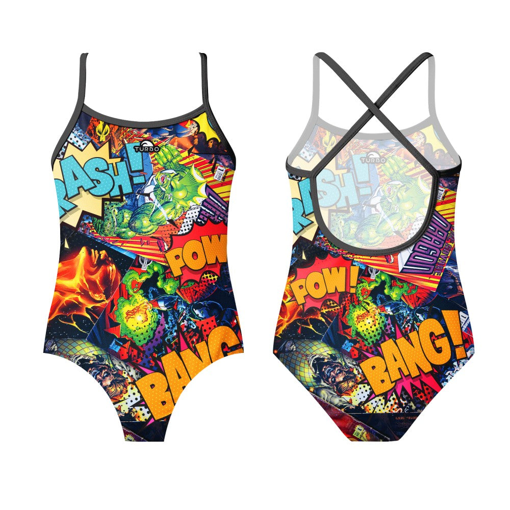 Maillot De Bain Happy Fille. MAILLOT DE BAIN FILLE HAPPY SUPER COMIC