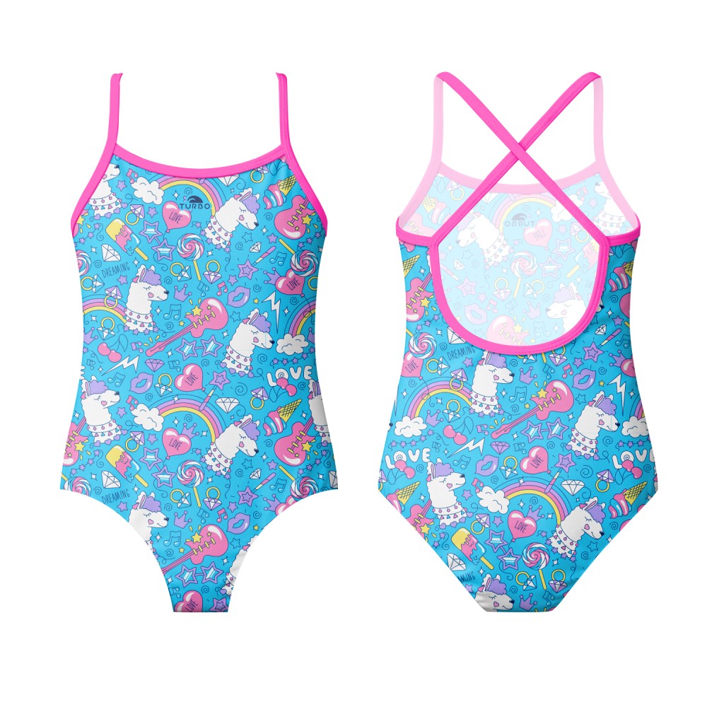 Maillot De Bain Happy Fille. MAILLOT DE BAIN FILLE HAPPY COOL LLAMA
