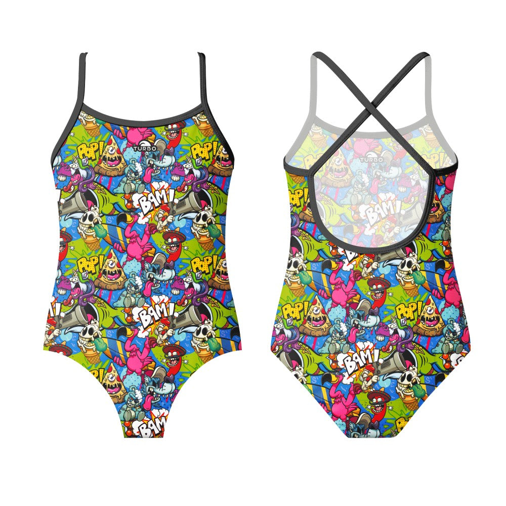 Maillot De Bain Happy Fille. MAILLOT DE BAIN FILLE HAPPY LOKI COMIC