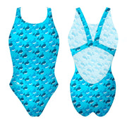 Costume a spalline larghe bambina Smiling Whale