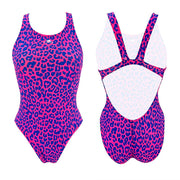 Geniş Askılı Kız Leopard Vibes Yüzme Mayo