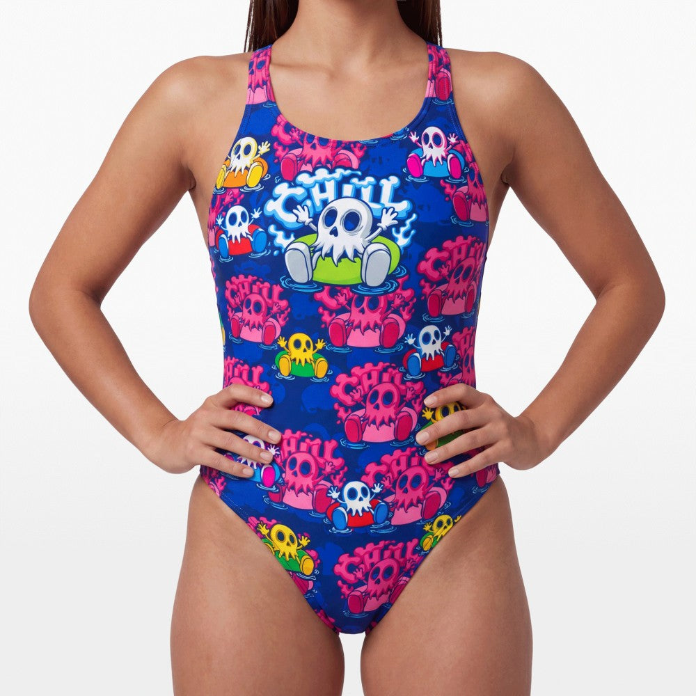 SWIMSUIT WIDE STRAP  PANTOM CHILL