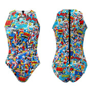 SWIMSUIT WATERPOLO RED COMIC PRINTED