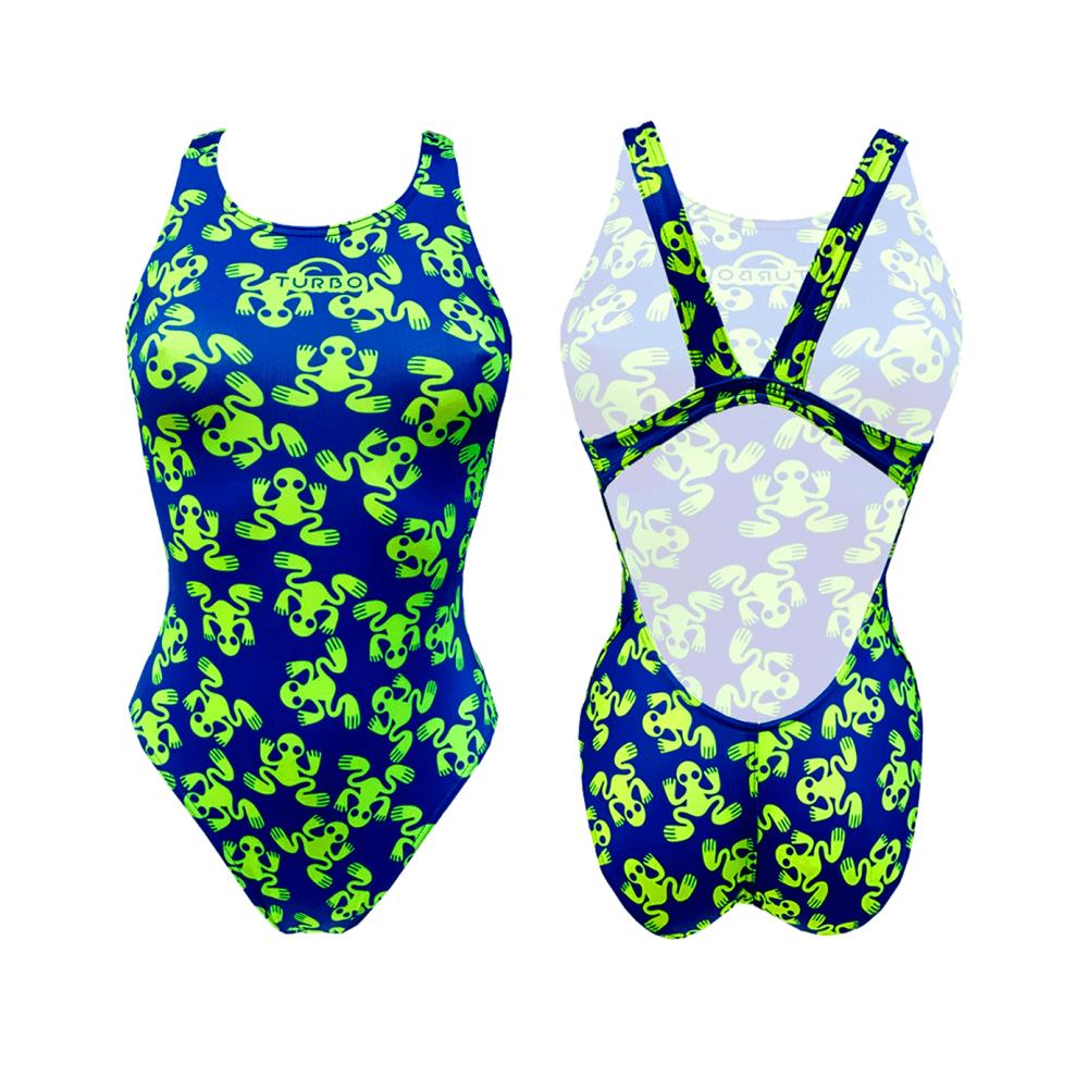 Bañador Niña Tirante Ancho Ranitas Fluor