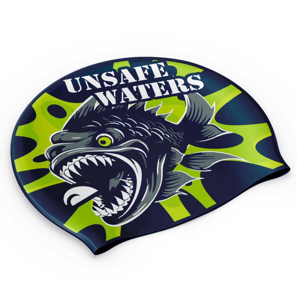 Badekappen aus Silikon. Silikonmütze Unsafe Waters