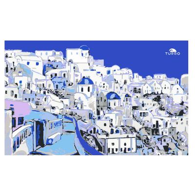 ACCESSOIRES DE NATATION. SERVIETTE COTON-MICROFIBRE (145  x100) ISLAND GREECE