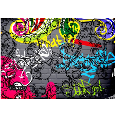 SERVIETTE COTON-MICROFIBRE (145  x100) WALL SKULL