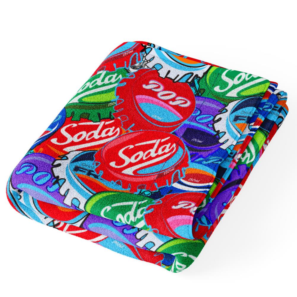 SERVIETTE COTON-MICROFIBRE (145  x100) SODA POP HAPPY