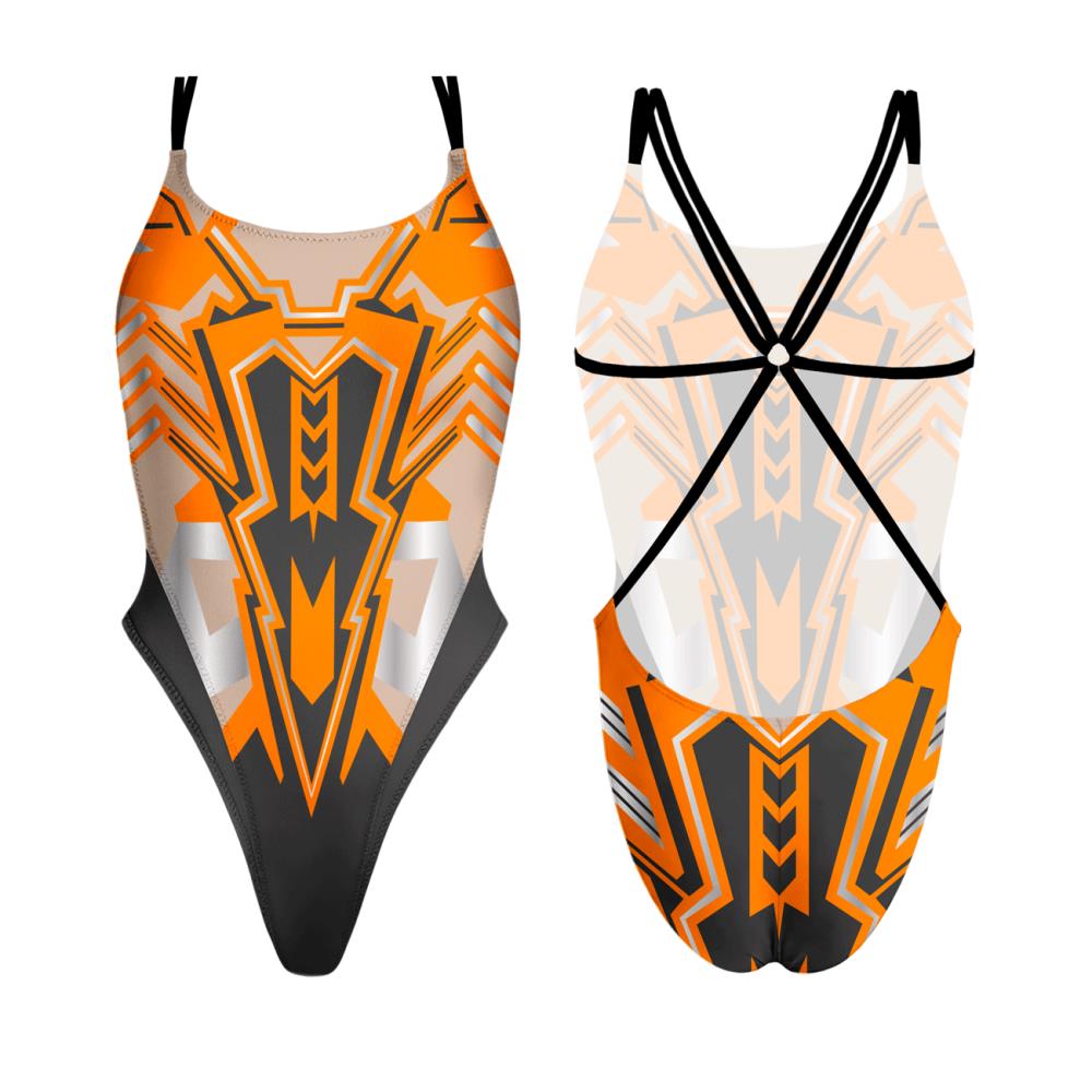 BADEANZÜGE FÜR DAMEN. Kunstturn-Badeanzug Es009 Lycra