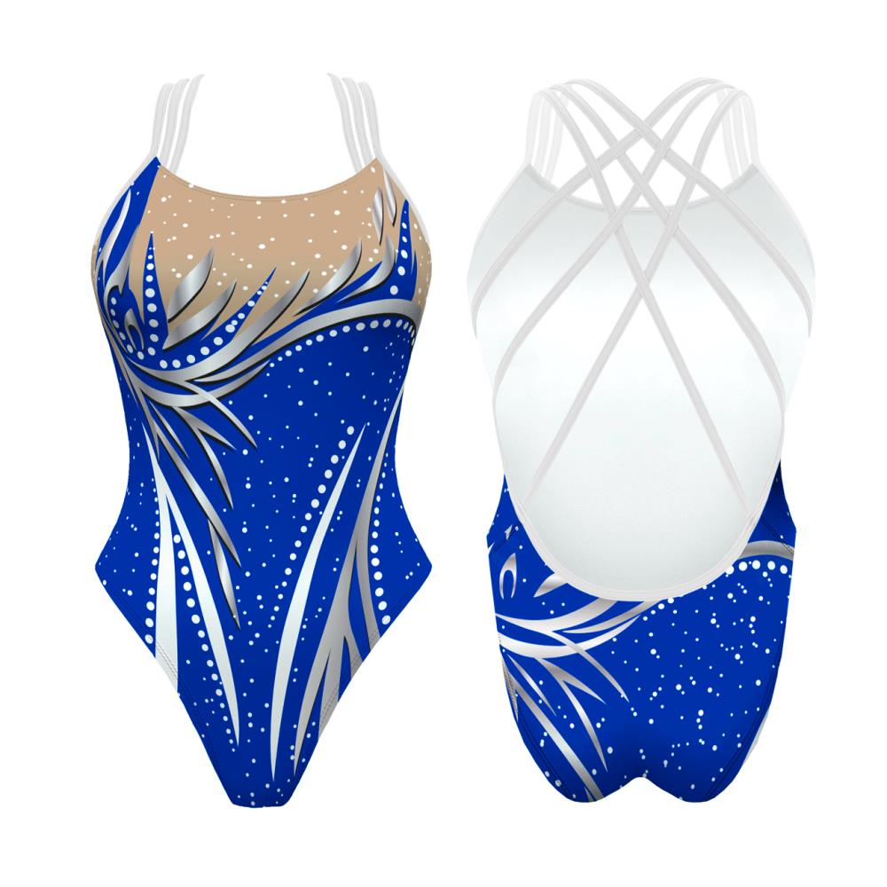 BADEANZÜGE FÜR DAMEN. Kunstturn-Badeanzug F045 Lycra